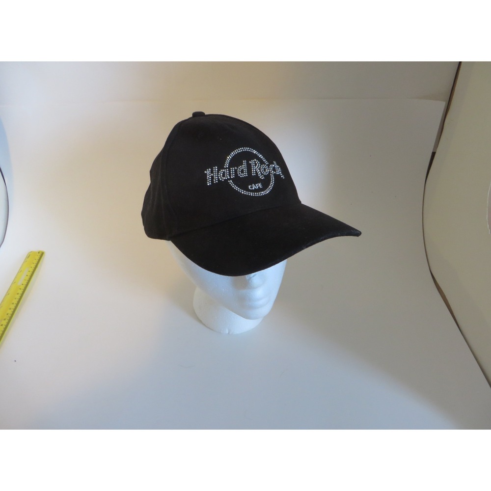 Hard Rock Cafe Rhinestone Hat Baseball Cap StrapBack Black Adjustable Bling